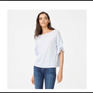 Club Monaco shift top with ruffle sleeve